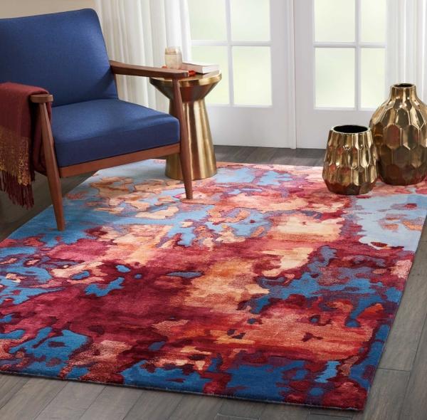 Nourison PRISMATIC PRS13 BLUE/FLAME AREA RUG
