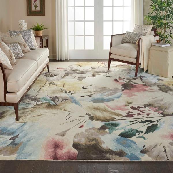 nourison PRISMATIC PRS15 BEIGE/MULTI AREA RUG