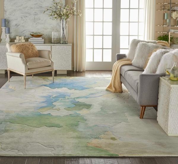 nourison PRISMATIC PRS16 SEAFOAM AREA RUG
