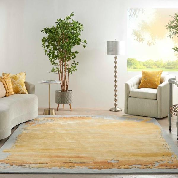 nourison PRISMATIC PRS19 GREY/GOLD AREA RUG