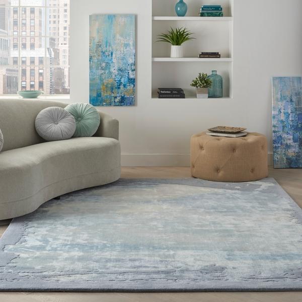 nourison PRISMATIC PRS19 SEAFOAM/SILVER AREA RUG