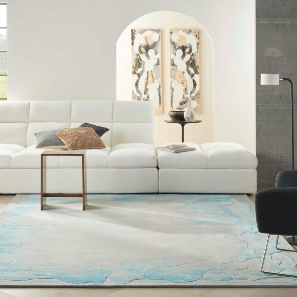 Nourison PRISMATIC PRS22 SEA MIST BLUE AREA RUG