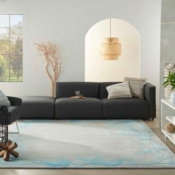 nourison PRISMATIC PRS22 SEA MIST BLUE AREA RUG