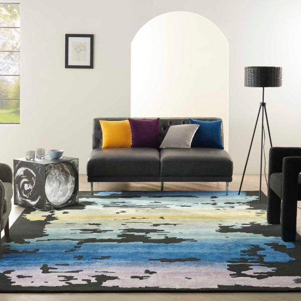nourison PRISMATIC PRS23 BLACK/MULTI AREA RUG