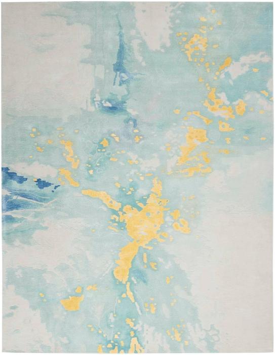Nourison Prismatic PRS26 Seafoam Gold Rug