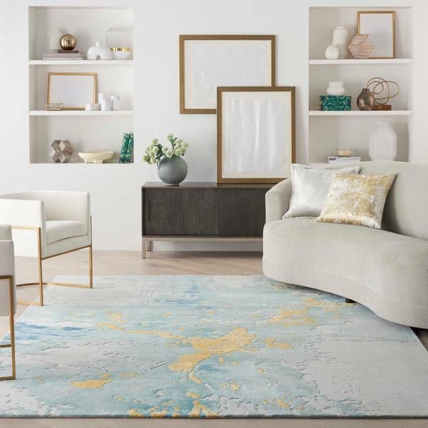 nourison Prismatic PRS26 Seafoam Gold Rug