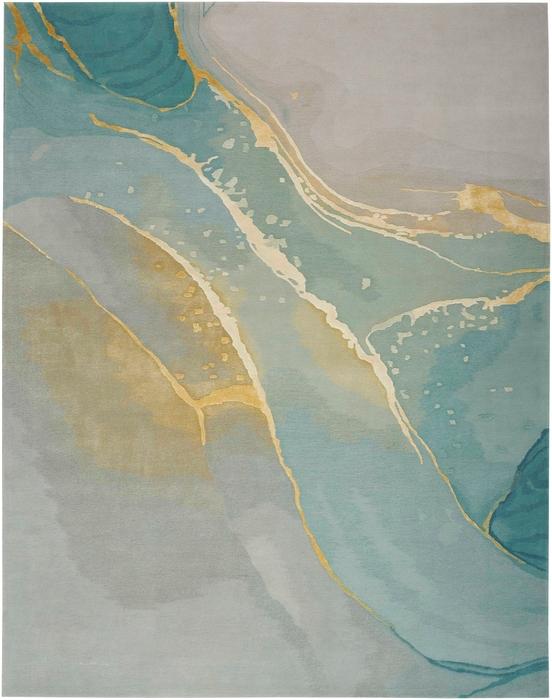 Nourison Prismatic PRS27 Grey/Seafoam Rug