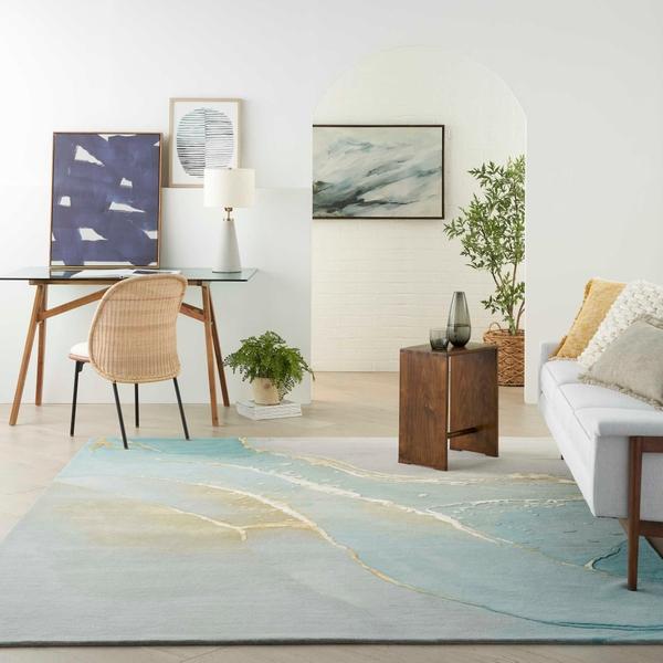 nourison Prismatic PRS27 Grey/Seafoam Rug