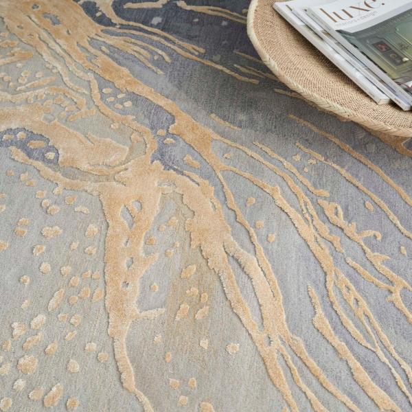 Nourison Prismatic PRS28 Grey/Gold Rug