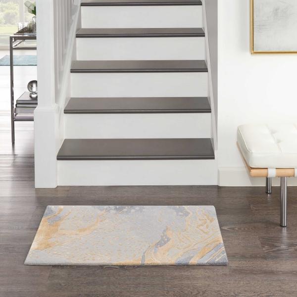 Nourison Prismatic PRS28 Grey/Gold Rug