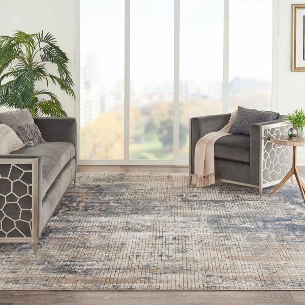 Nourison QUARRY QUA02 BLUE/BEIGE AREA RUG