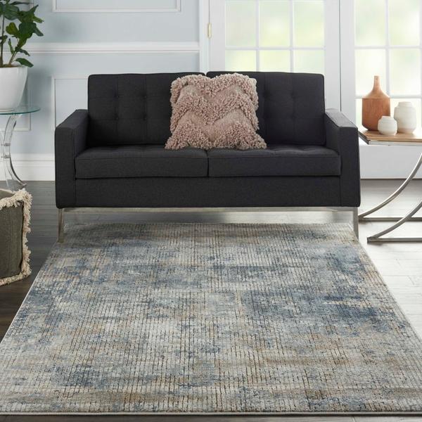 Nourison QUARRY QUA02 BLUE/BEIGE AREA RUG