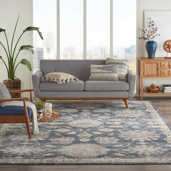 Nourison QUARRY QUA06 BLUE/BEIGE AREA RUG