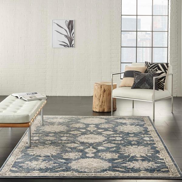 Nourison QUARRY QUA06 BLUE/BEIGE AREA RUG