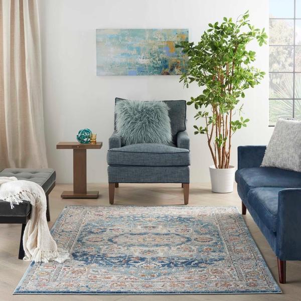 Nourison QUARRY QUA11 IVORY BLUE AREA RUG