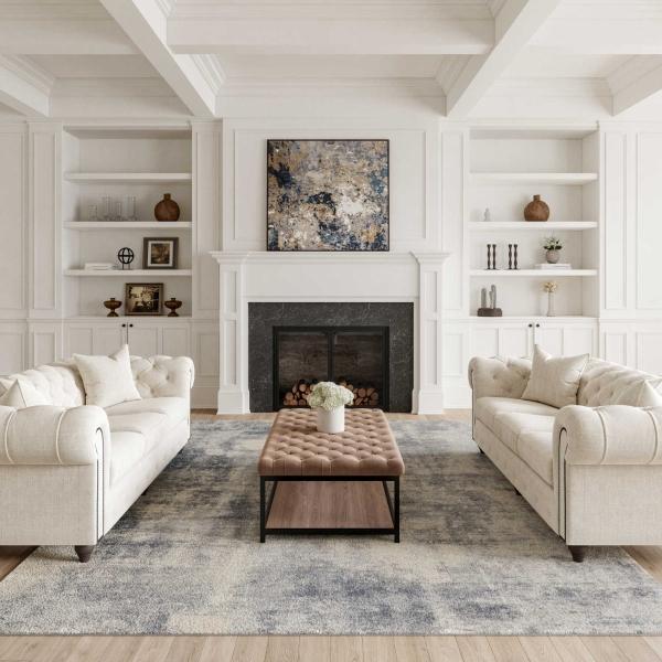 Nourison RUSTIC TEXTURES RUS02 BLUE/IVORY AREA RUG