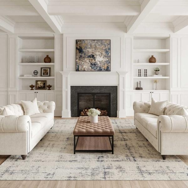 Nourison RUSTIC TEXTURES RUS06 IVORY/BLUE AREA RUG