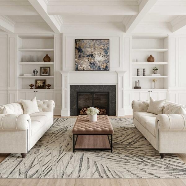 Nourison RUSTIC TEXTURES RUS17 IVORY/GREY AREA RUG