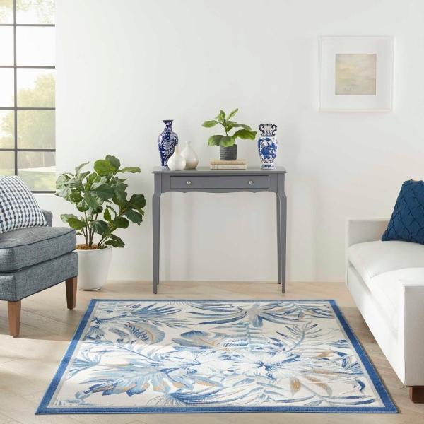 Nourison SEASIDE SDS02 IVORY BLUE AREA RUG
