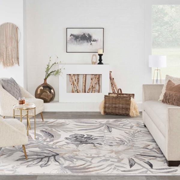 Nourison SEASIDE SDS02 IVORY/GREY AREA RUG