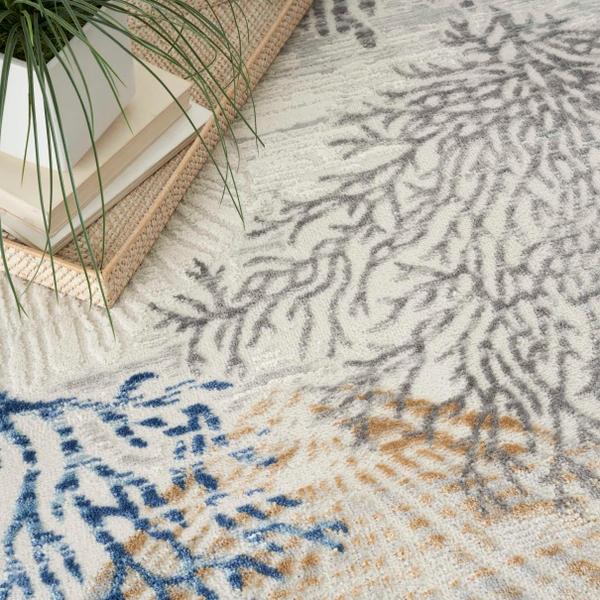 Nourison Seaside SDS04 Ivory Grey Blue Rug