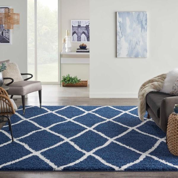 Nourison SHANGRI-LA SHI02 NAVY/IVORY AREA RUG