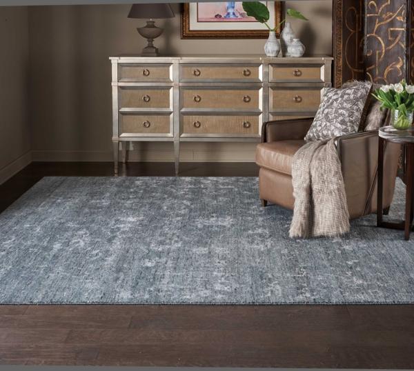 Nourison SILK SHADOWS SHA15 BLUE STONE AREA RUG