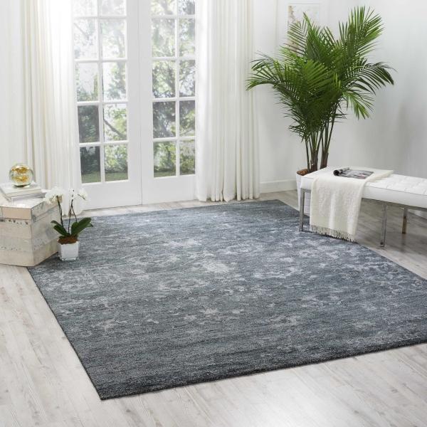 Nourison SILK SHADOWS SHA15 BLUE STONE AREA RUG