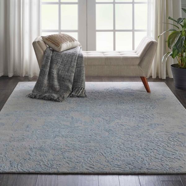 Nourison SILK SHADOWS SHA18 GREY/BLUE AREA RUG