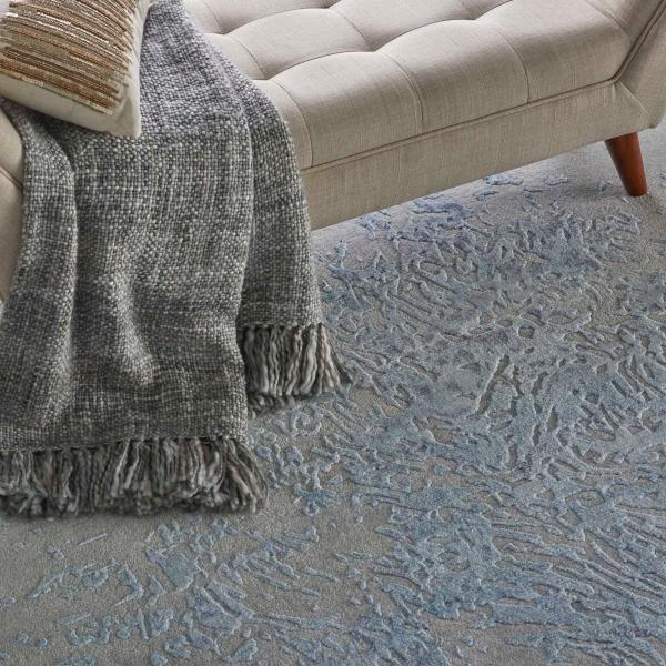 Nourison SILK SHADOWS SHA18 GREY/BLUE AREA RUG