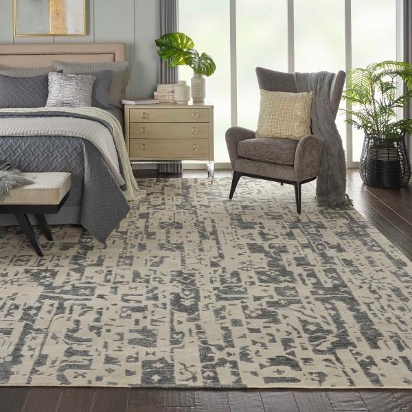 Nourison SILK SHADOWS SHA19 IVORY/GREY AREA RUG