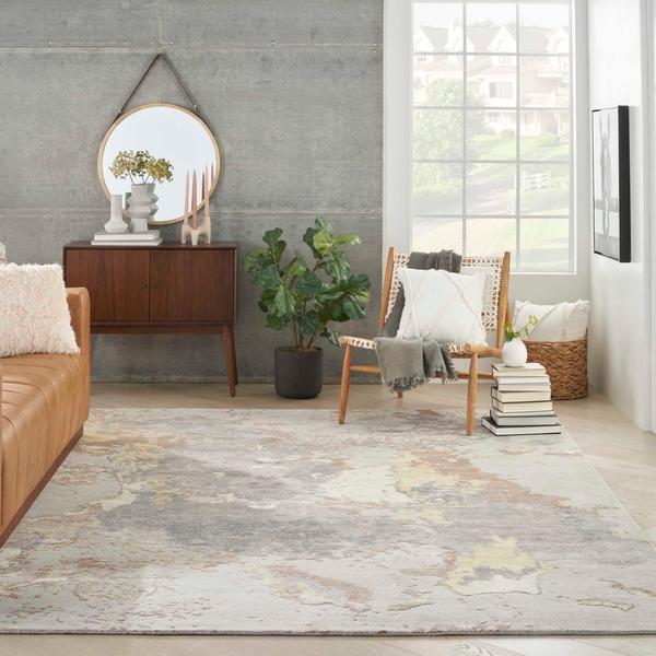 Nourison Silk Shadows SHA20 Silver Rug