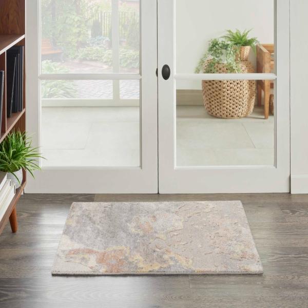 Nourison Silk Shadows SHA20 Silver Rug