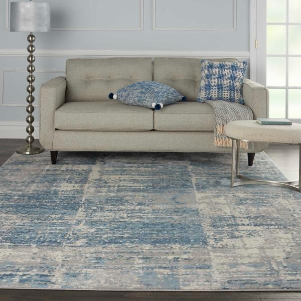 Nourison SOLACE SLA02 IVORY/GREY/BLUE AREA RUG