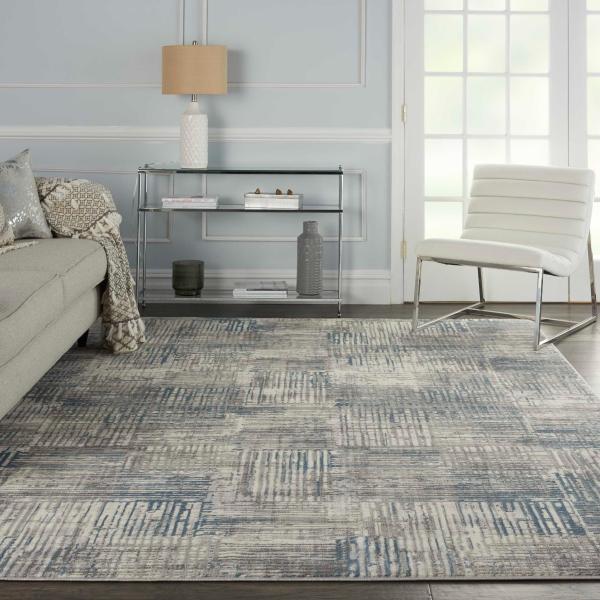 Nourison SOLACE SLA03 IVORY/GREY/BLUE AREA RUG
