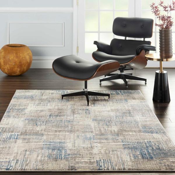 Nourison SOLACE SLA03 IVORY/GREY/BLUE AREA RUG