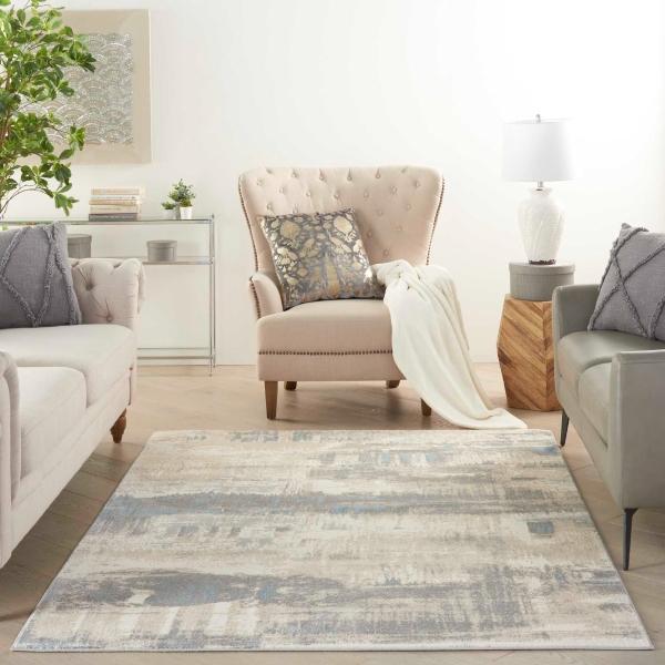 Nourison SOLACE SLA07 IVORY/GREY/BLUE AREA RUG