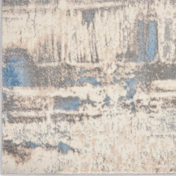 nourison SOLACE SLA07 IVORY/GREY/BLUE AREA RUG