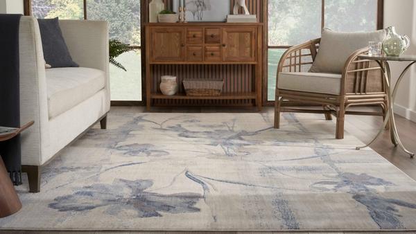 Nourison SOMERSET ST18 IVORY/BLUE AREA RUG