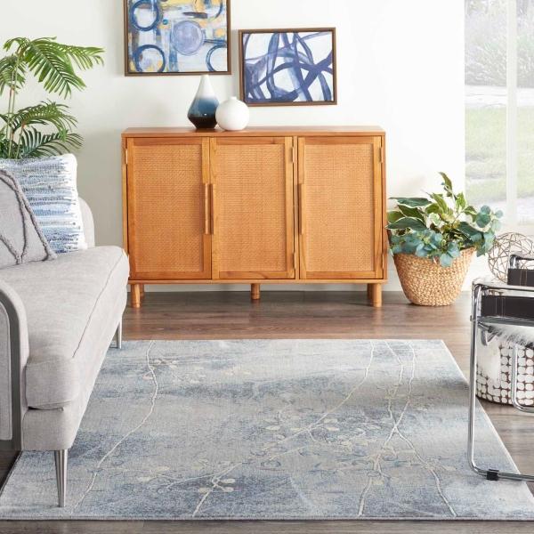 Nourison SOMERSET ST74 SILVER/BLUE AREA RUG