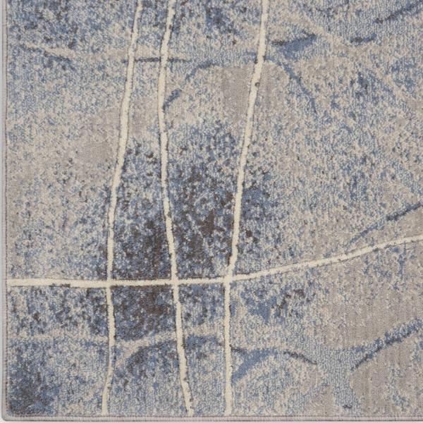 nourison SOMERSET ST74 SILVER/BLUE AREA RUG