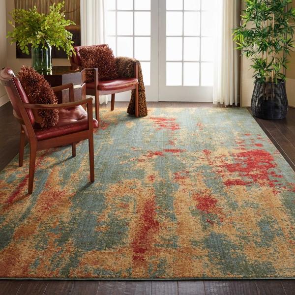 Nourison SOMERSET ST91 TEAL/MULTICOLOR AREA RUG