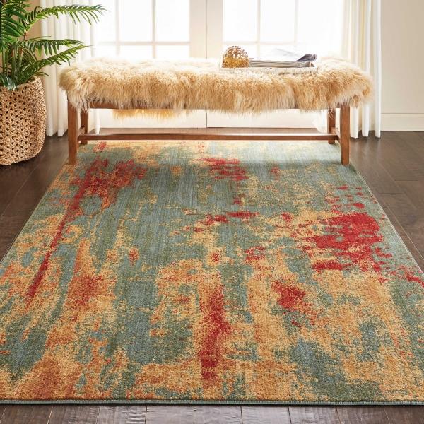 Nourison SOMERSET ST91 TEAL/MULTICOLOR AREA RUG