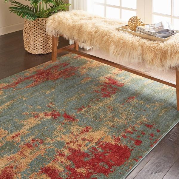 Nourison SOMERSET ST91 TEAL/MULTICOLOR AREA RUG