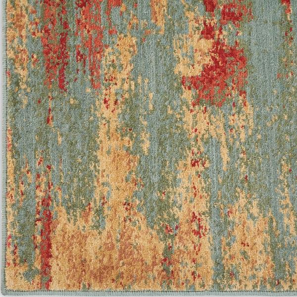 nourison SOMERSET ST91 TEAL/MULTICOLOR AREA RUG