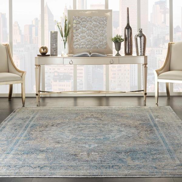 nourison STARRY NIGHTS STN06 CREAM BLUE AREA RUG