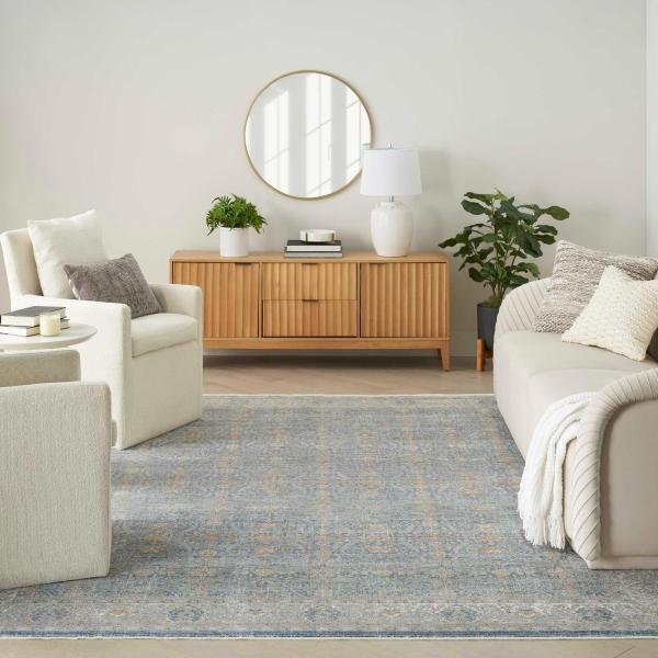 nourison STARRY NIGHTS STN08 LIGHT BLUE AREA RUG