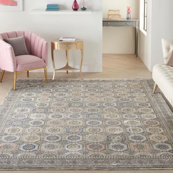 nourison STARRY NIGHTS STN09 GREY/NAVY AREA RUG