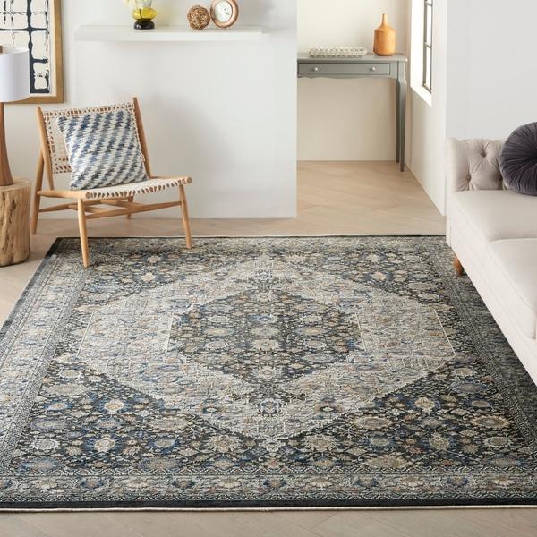 nourison STARRY NIGHTS STN11 GREY/BLUE AREA RUG