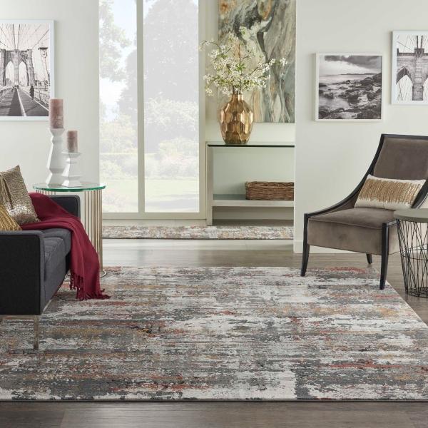 Nourison TANGRA TNR02 GREY/MULTICOLOR AREA RUG